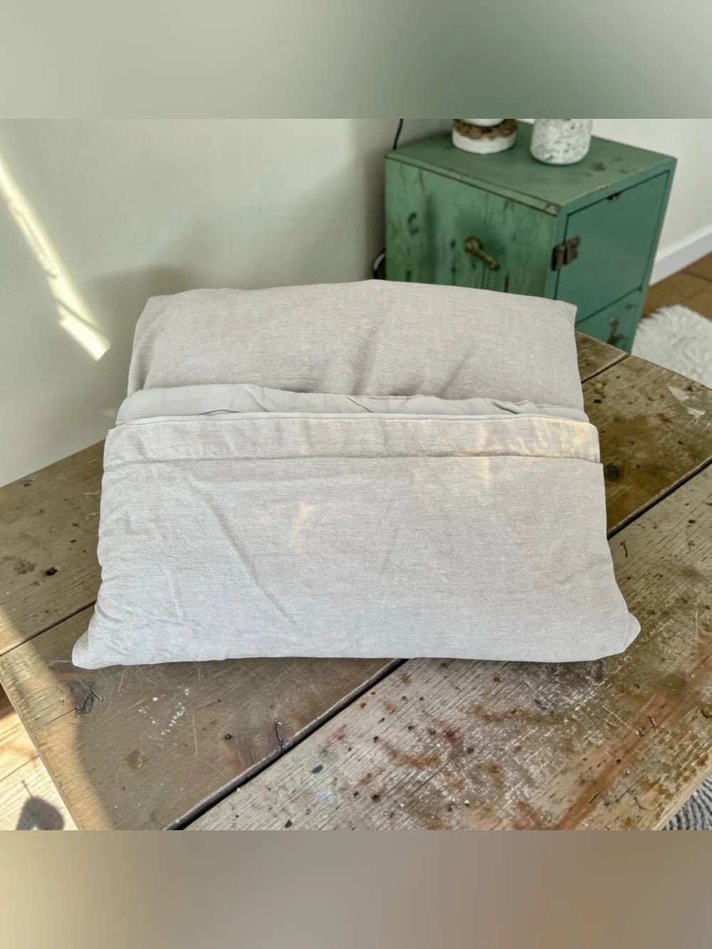 Threshold Cotton Linen Duvet Cover | Queen Cream Neutral Zipper Closure